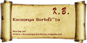 Kocsonya Borbála névjegykártya